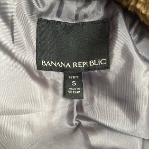 Banana Republic Faux Fur Bomber Zipper Jacket Size Small Petite - Picture 4 of 4